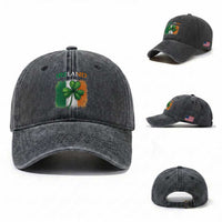 Vintage Ireland Shamrock Irish Flag St Patricks Day Washed Cotton Baseball Cap