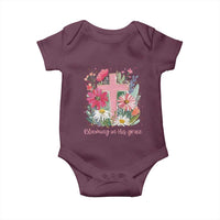 Blooming in His Grace Baby Onesie Boho Wildflower Christian Faith Bible Verse