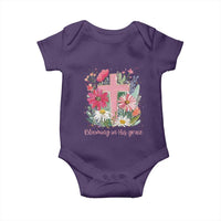 Blooming in His Grace Baby Onesie Boho Wildflower Christian Faith Bible Verse