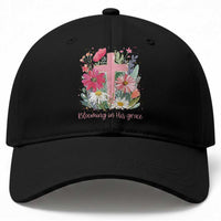 Blooming in His Grace Baseball Cap Boho Wildflower Christian Faith Bible Verse