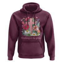 Blooming in His Grace Hoodie Boho Wildflower Christian Faith Bible Verse