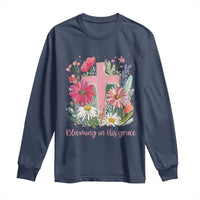 Blooming in His Grace Long Sleeve Shirt Boho Wildflower Christian Faith Bible Verse