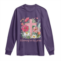 Blooming in His Grace Long Sleeve Shirt Boho Wildflower Christian Faith Bible Verse