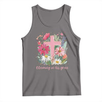Blooming in His Grace Tank Top Boho Wildflower Christian Faith Bible Verse