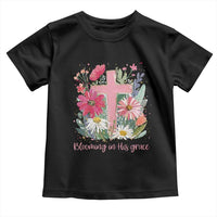 Blooming in His Grace Toddler T Shirt Boho Wildflower Christian Faith Bible Verse