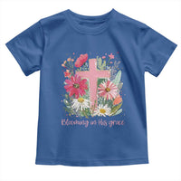 Blooming in His Grace Toddler T Shirt Boho Wildflower Christian Faith Bible Verse