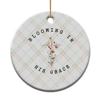 Blooming in His Grace Ceramic Ornament Boho Wildflower Christian Faith
