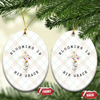 Blooming in His Grace Ceramic Ornament Boho Wildflower Christian Faith