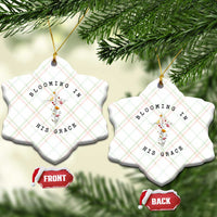 Blooming in His Grace Ceramic Ornament Boho Wildflower Christian Faith