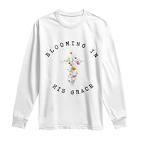 Blooming in His Grace Long Sleeve Shirt Boho Wildflower Christian Faith