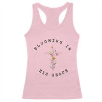 Blooming in His Grace Racerback Tank Top Boho Wildflower Christian Faith