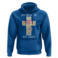 Blooming in His Grace Boho Christian Wildflower Hoodie Floral Cross Religious