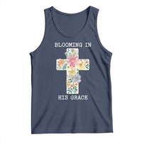 Blooming in His Grace Boho Christian Wildflower Tank Top Floral Cross Religious