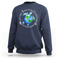 Earth Day Sea Turtle Sweatshirt Save Bees Plant Trees Clean Seas Environmentalist