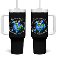 Earth Day Sea Turtle Tumbler With Handle Save Bees Plant Trees Clean Seas Environmentalist