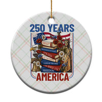 250 Years American Anniversary Ceramic Ornament Patriotic Book Reader 4th of July
