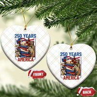 250 Years American Anniversary Ceramic Ornament Patriotic Book Reader 4th of July