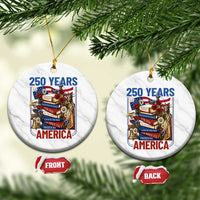 250 Years American Anniversary Ceramic Ornament Patriotic Book Reader 4th of July