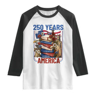 250 Years American Anniversary Raglan Shirt Patriotic Book Reader 4th of July