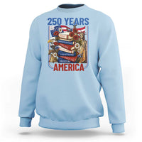 250 Years American Anniversary Sweatshirt Patriotic Book Reader 4th of July