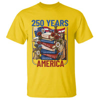250 Years American Anniversary T Shirt Patriotic Book Reader 4th of July