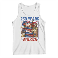 250 Years American Anniversary Tank Top Patriotic Book Reader 4th of July