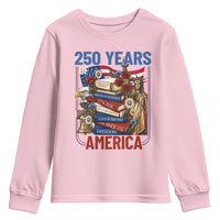 250 Years American Anniversary Youth Sweatshirt Patriotic Book Reader 4th of July