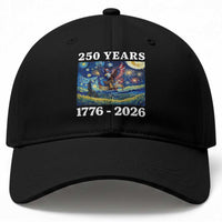 250th America Anniversary Baseball Cap Starry Night Patriotic Eagle Liberty Bell American Flag