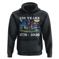250th America Anniversary Hoodie Starry Night Patriotic Eagle Liberty Bell American Flag