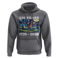 250th America Anniversary Hoodie Starry Night Patriotic Eagle Liberty Bell American Flag