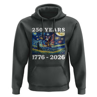 250th America Anniversary Hoodie Starry Night Patriotic Eagle Liberty Bell American Flag