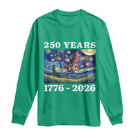 250th America Anniversary Long Sleeve Shirt Starry Night Patriotic Eagle Liberty Bell American Flag