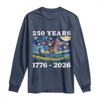 250th America Anniversary Long Sleeve Shirt Starry Night Patriotic Eagle Liberty Bell American Flag