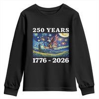 250th America Anniversary Youth Sweatshirt Starry Night Patriotic Eagle Liberty Bell American Flag