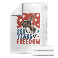 American Rodeo 250th Anniversary Throw Blanket Western Cowboy Patriotic Fourth of July