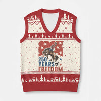 American Rodeo 250th Anniversary V-Neck Knit Sweater Vest Western Cowboy Patriotic Fourth of July