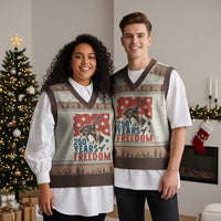 American Rodeo 250th Anniversary V-Neck Knit Sweater Vest Western Cowboy Patriotic Fourth of July