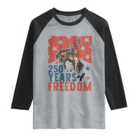 American Rodeo 250th Anniversary Raglan Shirt Western Cowboy Patriotic Fourth of July