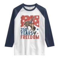 American Rodeo 250th Anniversary Raglan Shirt Western Cowboy Patriotic Fourth of July