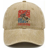 American Rodeo 250th Anniversary Washed Cotton Baseball Cap Western Cowboy Patriotic Fourth of July