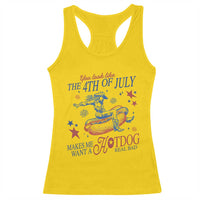 Western Cowgirl You Look Like the 4th of July Racerback Tank Top Makes Me Want A Hot Dog Real Bad