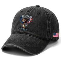 American Rodeo 250th Anniversary Washed Cotton Baseball Cap Western Cowboy Eagle Patriotic 4th of July
