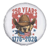 250th America Anniversary Spare Tire Cover Western Golden Retriever 4th of July
