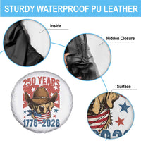 250th America Anniversary Spare Tire Cover Western Golden Retriever 4th of July