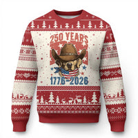 250th America Anniversary Ugly Christmas Sweater Western Golden Retriever 4th of July