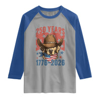 250th America Anniversary Raglan Shirt Western Golden Retriever 4th of July