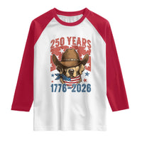 250th America Anniversary Raglan Shirt Western Golden Retriever 4th of July