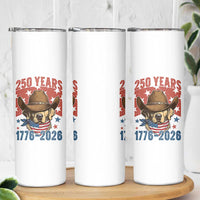 250th America Anniversary Skinny Tumbler Western Golden Retriever 4th of July