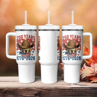 250th America Anniversary Tumbler With Handle Western Golden Retriever 4th of July