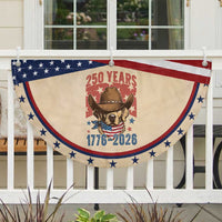 250th Anniversary USA Patriotic Fan Flag Western Golden Retriever 4th of July